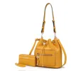 Mkf Collection By Mia K Larissa Vegan Leather Women's Bucket Bag With Wallet In Yellow