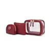 Mkf Collection By Mia K Laura Women's Cosmetic Punch 10 Pcs Sets, Small Travel Makeup Bag In Red