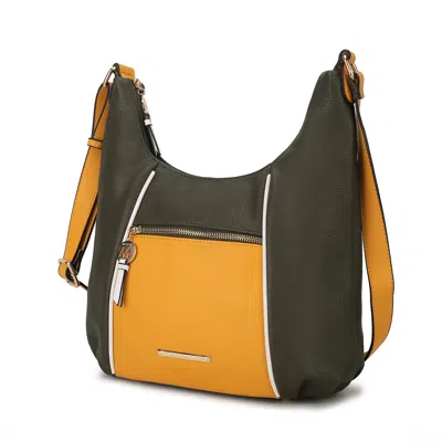 Mkf Collection By Mia K Lavinia Color-block Vegan Leather Women's Shoulder Bag In Yellow