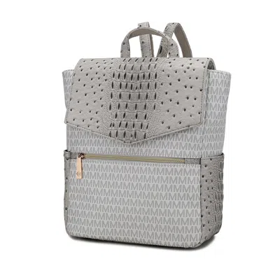 Mkf Collection By Mia K Leidy M Signature Croco Backpack For Women In White