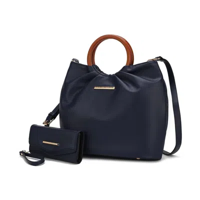 Mkf Collection By Mia K Leilani Vegan Leather Tote Bag With Wallet By Mia K In Blue