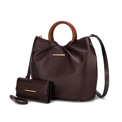 Mkf Collection By Mia K Leilani Vegan Leather Tote Bag With Wallet By Mia K In Brown
