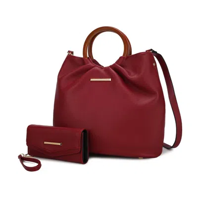 Mkf Collection By Mia K Leilani Vegan Leather Tote Bag With Wallet By Mia K In Pink