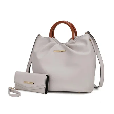 Mkf Collection By Mia K Leilani Vegan Leather Tote Bag With Wallet By Mia K In White