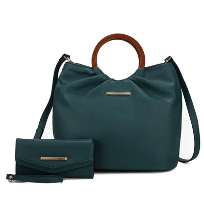 Mkf Collection By Mia K Leilani Vegan Leather Tote Handbag With Wallet In Green