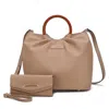 Mkf Collection By Mia K Leilani Vegan Leather Tote Handbag With Wallet In Grey