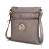 Mkf Collection By Mia K Lennit Embossed M Signature Crossbody Bag In Silver