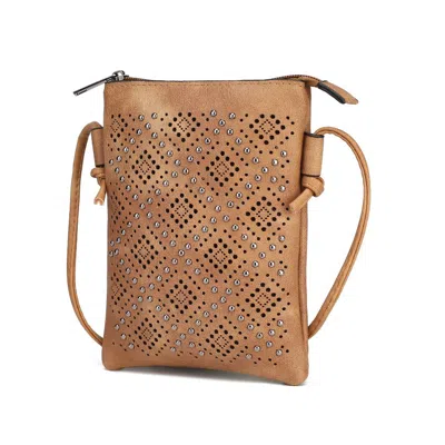 Mkf Collection By Mia K Leysha Vegan Leather Crossbody Handbag In Beige