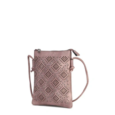 Mkf Collection By Mia K Leysha Vegan Leather Crossbody Handbag In Pink
