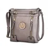Mkf Collection By Mia K Lilian Vegan Leather Crossbody Handbag In Silver