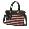 Mkf Collection By Mia K Lilian Vegan Leather Women's Flag Tote Bag In Green