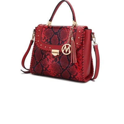Mkf Collection By Mia K Lilli Vegan Leather Satchel Handbag In Red
