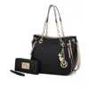 Mkf Collection By Mia K Lina Women's Shoulder Bag & Wallet Set By Mia K In Beige