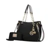 Mkf Collection By Mia K Lina Women's Shoulder Bag & Wallet Set By Mia K In Black