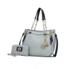 Mkf Collection By Mia K Lina Women's Shoulder Bag & Wallet Set By Mia K In Blue