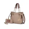 Mkf Collection By Mia K Lina Women's Shoulder Bag & Wallet Set By Mia K In Grey