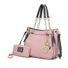 Mkf Collection By Mia K Lina Women's Shoulder Bag & Wallet Set By Mia K In Pink