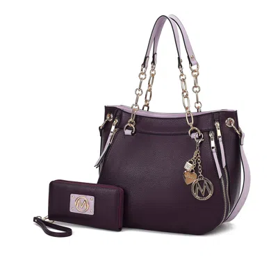 Mkf Collection By Mia K Lina Women's Shoulder Bag & Wallet Set By Mia K In Purple