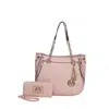 Mkf Collection By Mia K Lina Women's Tote Bag And Wallet Set By Mia K In Pink