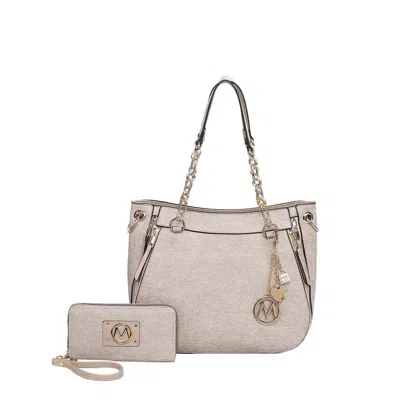 Mkf Collection By Mia K Lina Women's Tote Bag And Wallet Set By Mia K In White
