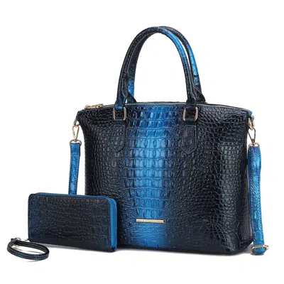 Mkf Collection By Mia K Liora Tote Women's Handbag Croc-embossed By Mia K. In Blue