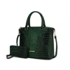 Mkf Collection By Mia K Liora Women's Tote Bag With Wallet, Croc Embossed Vegan Leather Handbag Purse In Green