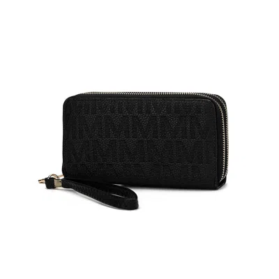Mkf Collection By Mia K Lisbette Wristlet Wallet Purse Handbag M Signature In Black