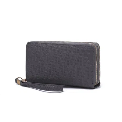 Mkf Collection By Mia K Lisbette Wristlet Wallet Purse Handbag M Signature In Grey