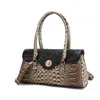 Mkf Collection By Mia K Liviana Shoulder Women's Elegant Bag Croc-embossed In Black