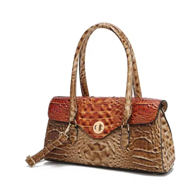 Mkf Collection By Mia K Liviana Shoulder Women's Elegant Bag Croc-embossed In Brown