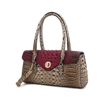 Mkf Collection By Mia K Liviana Shoulder Women's Elegant Bag Croc-embossed In Pink