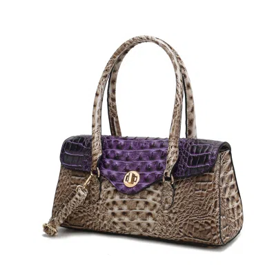 Mkf Collection By Mia K Liviana Shoulder Women's Elegant Bag Croc-embossed In Purple