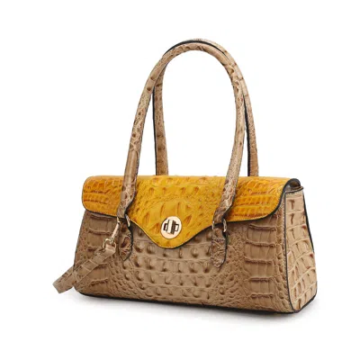 Mkf Collection By Mia K Liviana Shoulder Women's Elegant Bag Croc-embossed In Yellow