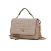 Mkf Collection By Mia K Lola Quilted Vegan Leather Women's Shoulder Bag By Mia K In Beige