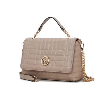 Mkf Collection By Mia K Lola Quilted Vegan Leather Women's Shoulder Bag By Mia K In Beige