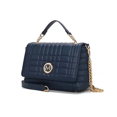 Mkf Collection By Mia K Lola Quilted Vegan Leather Women's Shoulder Bag By Mia K In Blue