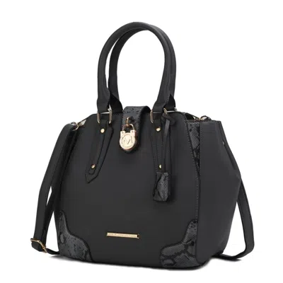 Mkf Collection By Mia K Lorena Snake Embossed Vegan Leather Women's Satchel Bag In Pink