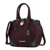 Mkf Collection By Mia K Lorena Snake Embossed Vegan Leather Women's Satchel Bag In White