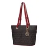 Mkf Collection By Mia K Lori M Logo Printed Vegan Leather Women's Tote Handbag In Grey