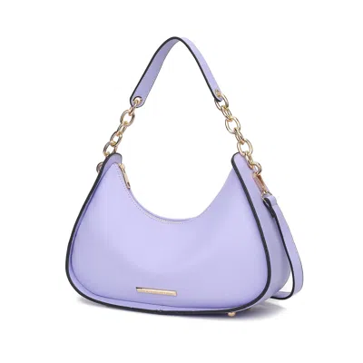 Mkf Collection By Mia K Lottie Vegan Leather Women's Hobo Handbag Half Moon By Mia K In Blue