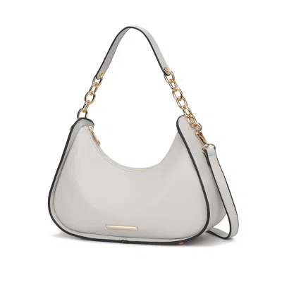 Mkf Collection By Mia K Lottie Vegan Leather Women's Hobo Handbag Half Moon By Mia K In Grey