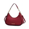 Mkf Collection By Mia K Lottie Vegan Leather Women's Hobo Handbag Half Moon By Mia K In Red
