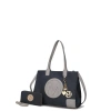 Mkf Collection By Mia K Louise Tote And Wallet Set Handbag In Grey