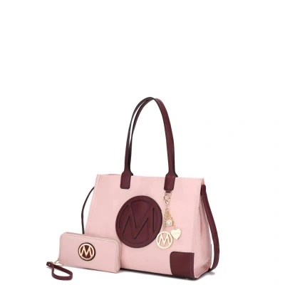 Mkf Collection By Mia K Louise Tote And Wallet Set Handbag In Pink