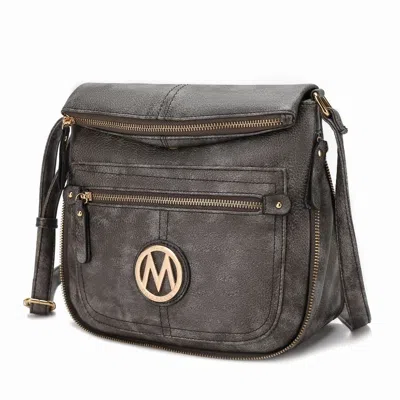 Mkf Collection By Mia K Luciana Vegan Leather Crossbody Handbag In Silver