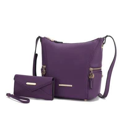 Mkf Collection By Mia K Lux Hobo Bag With Wallet- 2 Pcs In Purple
