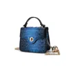 Mkf Collection By Mia K Luxe Croc-embossed Mini Satchel With Chain Strap By Mia K In Blue