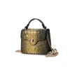 Mkf Collection By Mia K Luxe Croc-embossed Mini Satchel With Chain Strap By Mia K In Gold