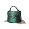 Mkf Collection By Mia K Luxe Croc-embossed Mini Satchel With Chain Strap By Mia K In Green