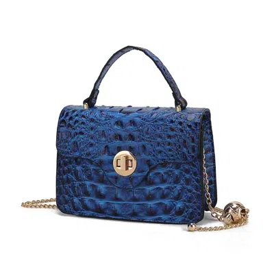 Mkf Collection By Mia K Mae Mini Crossbody Stylish, Functional, Vegan Leather Handbag In Blue